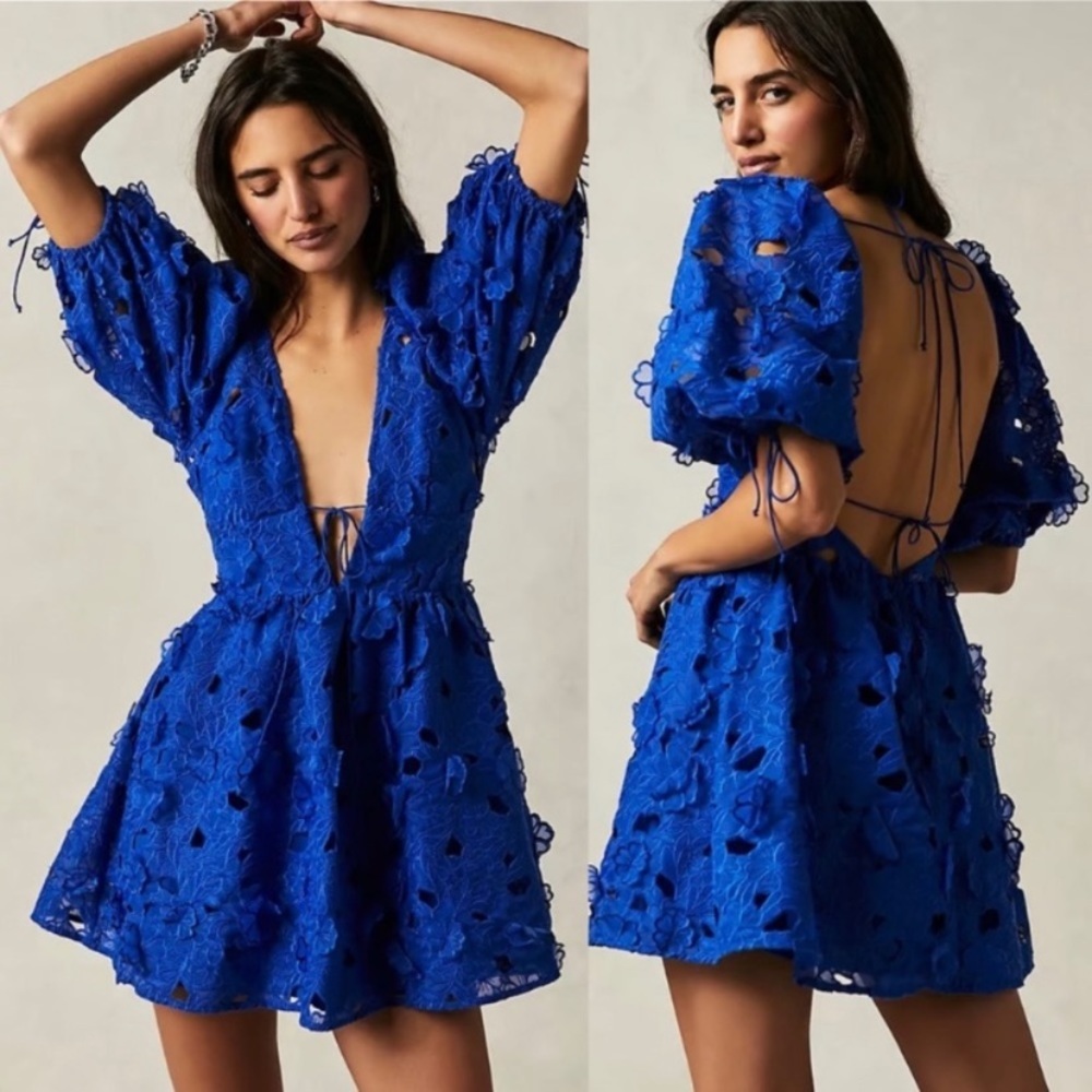 Worn once! For Love and Lemons serena floral mini dress 13369